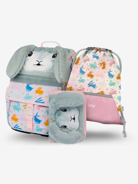 BAAGL  Béžový 3 SET Zippy Bunny: aktovka, penál, sáček Baagl
