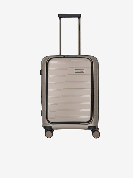 Travelite Béžový cestovní kufr Travelite Air Base 4w S Front pocket Champagne