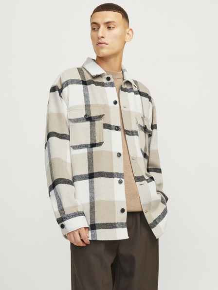 Jack & Jones Béžová pánská svrchní košile Jack & Jones
