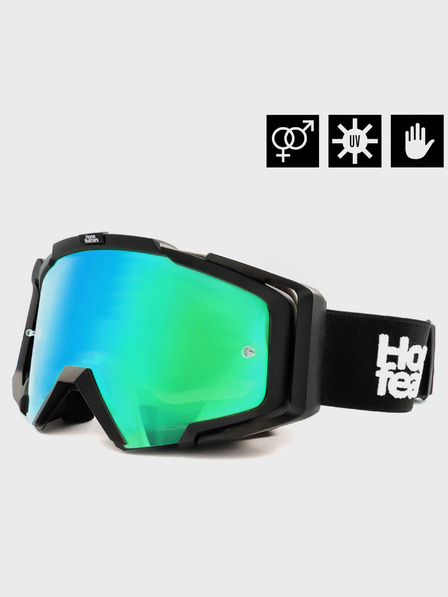 Horsefeathers MTB brýle Patriot - black/mirror green HORSEFEATHERS