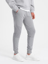 Ombre Clothing Pánské tepláky s vložkami z otomanské látky - šedé V5 OM-PASK-0127