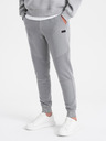 Ombre Clothing Pánské tepláky s vložkami z otomanské látky - šedé V5 OM-PASK-0127