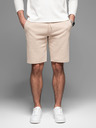 Ombre Clothing Pánské bavlněné teplákové šortky BASIC béžové Ombre Clothing