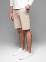Ombre Clothing Pánské bavlněné teplákové šortky BASIC béžové Ombre Clothing