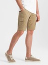 Ombre Clothing Pánské jednobarevné šortky s cargo kapsami - pískové V1 OM-SRCG-0133 Ombre Clothing