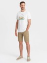 Ombre Clothing Pánské jednobarevné šortky s cargo kapsami - pískové V1 OM-SRCG-0133 Ombre Clothing
