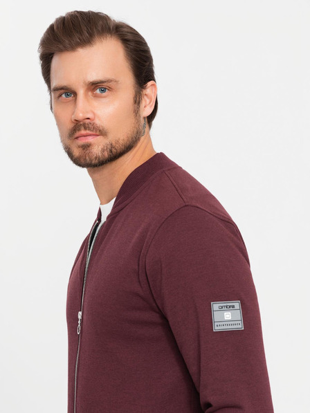 Ombre Clothing Pánská strukturovaná pletená mikina s límečkem - grafitová melanž V1 OM-SSNZ-0149 Ombre Clothing