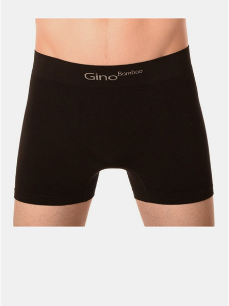 gino Pánské boxerky Gino bezešvé bambusové černé