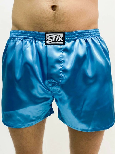 Styx Pánské trenky Styx klasická guma saténové modré