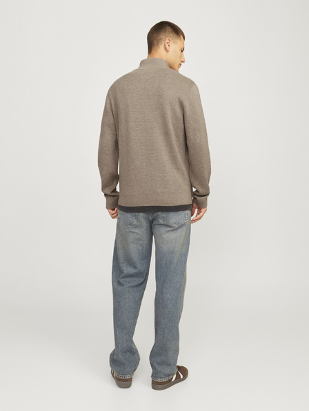 Jack & Jones Béžový pánský svetr se zipem Jack & Jones