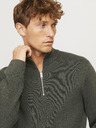 Jack & Jones Khaki pánský svetr se zipem Jack & Jones