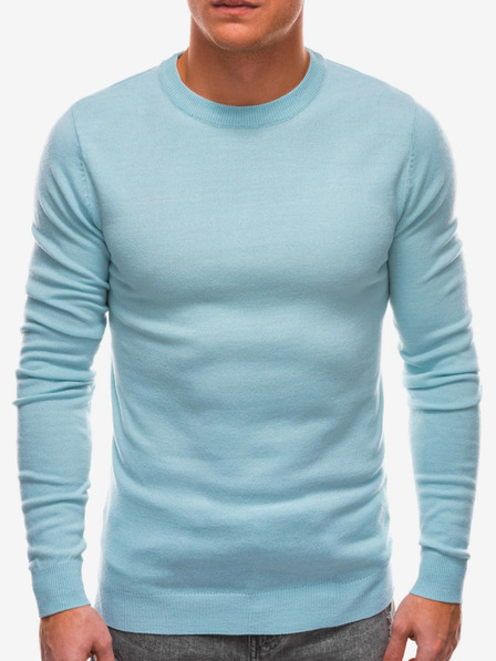 Ombre Clothing Světle modrý pánský basic svetr Ombre Clothing