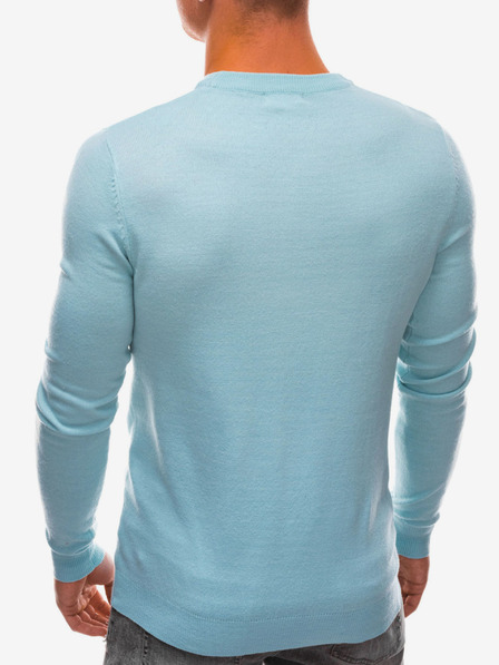 Ombre Clothing Světle modrý pánský basic svetr Ombre Clothing