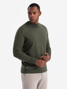 Ombre Clothing Pánský pletený pologolf s viskózou - tmavě šedý V5 OM-SWTN-0125 Ombre Clothing