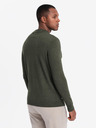Ombre Clothing Pánský pletený pologolf s viskózou - tmavě šedý V5 OM-SWTN-0125 Ombre Clothing