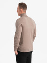 Ombre Clothing Pánský pletený rolák s viskózou - tmavě béžový V3 OM-SWTN-0127 Ombre Clothing