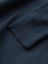 Ombre Clothing Pánský pletený rolák s viskózou - tmavě modrý V4 OM-SWTN-0127 Ombre Clothing