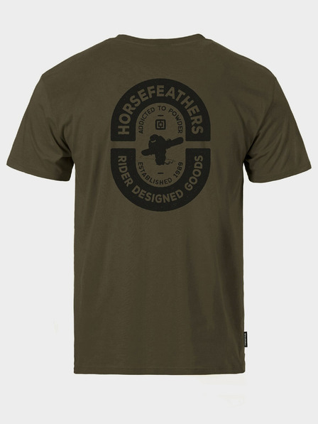 Horsefeathers Triko Powder Badge II - burnt olive velikost L HORSEFEATHERS