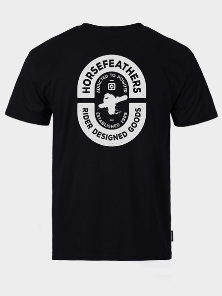 Horsefeathers Triko Powder Badge II - black velikost L HORSEFEATHERS
