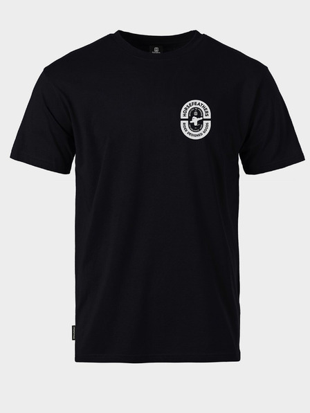Horsefeathers Triko Powder Badge II - black velikost L HORSEFEATHERS