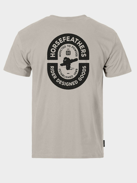 Horsefeathers Triko Powder Badge II - cement velikost L HORSEFEATHERS