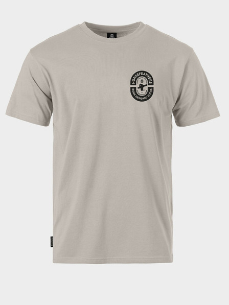 Horsefeathers Triko Powder Badge II - cement velikost L HORSEFEATHERS