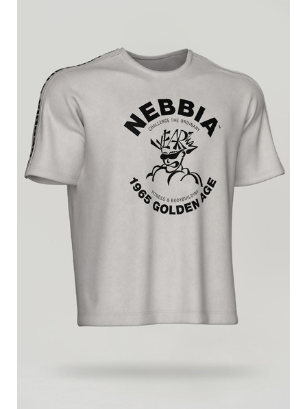 Nebbia Washed oversized tričko GOLDEN AGE 790 M,light grey