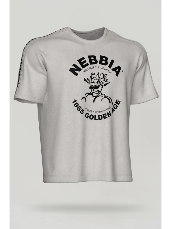 Nebbia Washed oversized tričko GOLDEN AGE 790 M,light grey