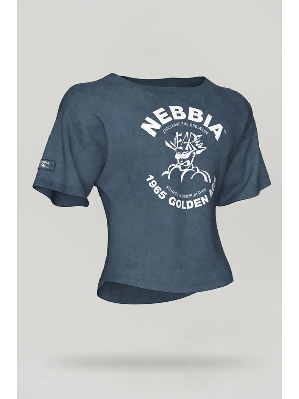 Nebbia Washed bavlnený rag top GOLDEN AGE 788 M,blue