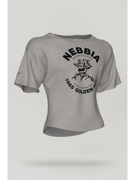 Nebbia Washed bavlnený rag top GOLDEN AGE 788 M,light grey