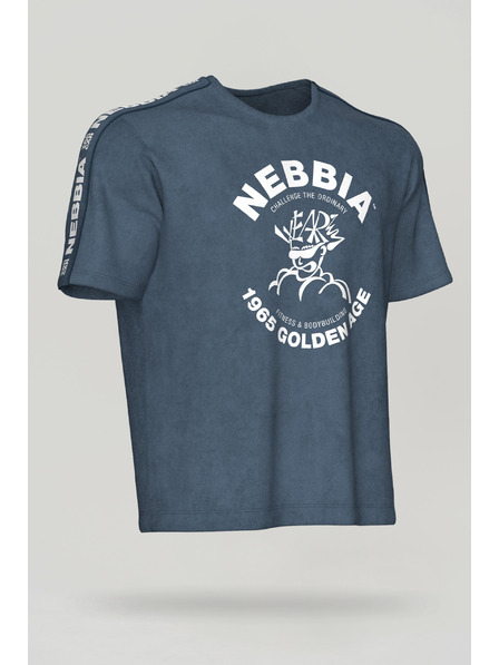 Nebbia Washed oversized tričko GOLDEN AGE 790 M,blue