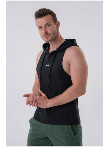 Nebbia Fitness tílko s kapucí 323 Black Nebbia