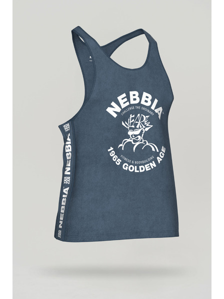 Nebbia Washed muscle back stringer GOLDEN AGE 791 M,blue
