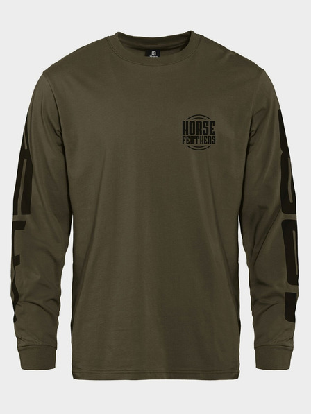 Horsefeathers Triko Tall Typo LS - burnt olive velikost L HORSEFEATHERS