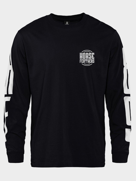 Horsefeathers Triko Tall Typo LS - black velikost L HORSEFEATHERS