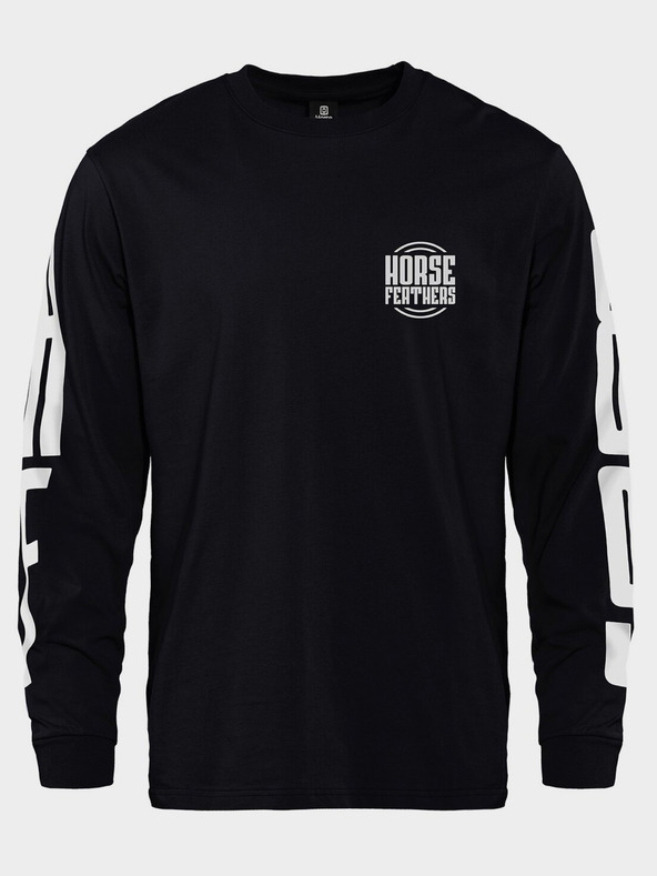 Horsefeathers Triko Tall Typo LS - black velikost L HORSEFEATHERS