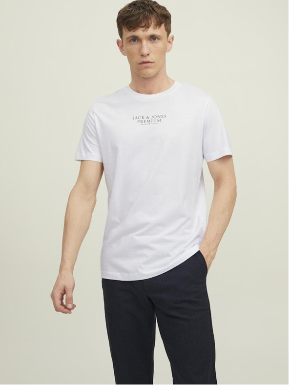 Jack & Jones Bílé pánské tričko Jack & Jones
