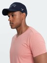Ombre Clothing Pánské klasické bavlněné tričko BASIC s výstřihem - růžové V7 OM-TSBS-0145 Ombre Clothing