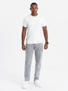 Ombre Clothing Pánské bavlněné tričko v barvách trikolory - bílá a tmavě modrá V3 OM-TSCT-0174 Ombre Clothing