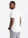 Ombre Clothing Pánské bavlněné tričko v barvách trikolory - bílá a tmavě modrá V3 OM-TSCT-0174 Ombre Clothing