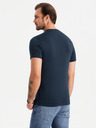 Ombre Clothing Pánské bavlněné tričko v barvách trikolory - bílá a tmavě modrá V3 OM-TSCT-0174 Ombre Clothing