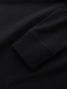 Ombre Clothing Pánské bavlněné tričko LOOSE FIT s dlouhým rukávem a kulatým výstřihem - černé V1 OM-LSBC-0129 Ombre Clothing