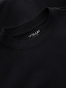 Ombre Clothing Pánské bavlněné tričko LOOSE FIT s dlouhým rukávem a kulatým výstřihem - černé V1 OM-LSBC-0129 Ombre Clothing