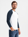 Ombre Clothing Pánské tričko s potiskem a dlouhým rukávem - černé V1 OM-LSPT-0119 Ombre Clothing