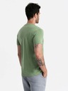 Ombre Clothing Bavlněné klasické pánské tričko BASIC s výstřihem do V - zelené V11 OM-TSBS-0145 Ombre Clothing