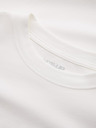 Ombre Clothing Pánské bavlněné tričko LOOSE FIT s dlouhým rukávem a kulatým výstřihem - krémové V2 OM-LSBC-0129 Ombre Clothing