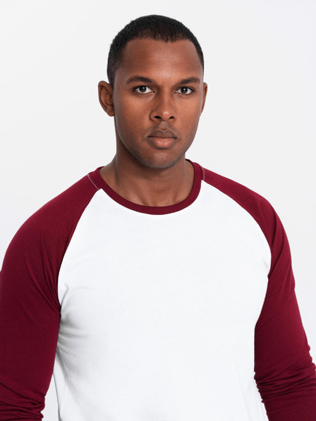 Ombre Clothing Pánské tričko s potiskem a dlouhým rukávem - černé V1 OM-LSPT-0119 Ombre Clothing