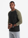 Ombre Clothing Pánské tričko s potiskem a dlouhým rukávem - černé V1 OM-LSPT-0119 Ombre Clothing