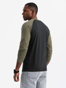 Ombre Clothing Pánské tričko s potiskem a dlouhým rukávem - černé V1 OM-LSPT-0119 Ombre Clothing