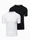 Ombre Clothing Sada dvou kusů pánských bavlněných triček BASIC s kulatým výstřihem Ombre Clothing